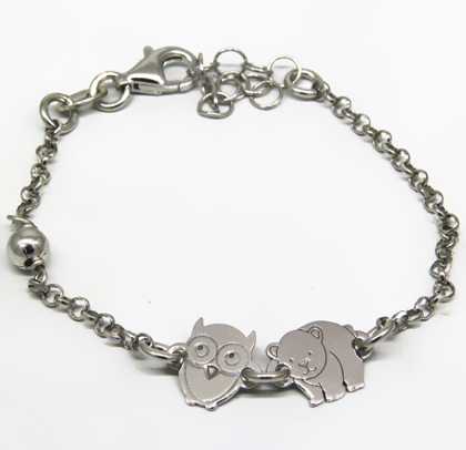 pulsera nena , animalitos, lechuza y oso