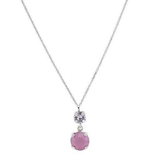 Conjunto piedra fucxia y lavanda solitario