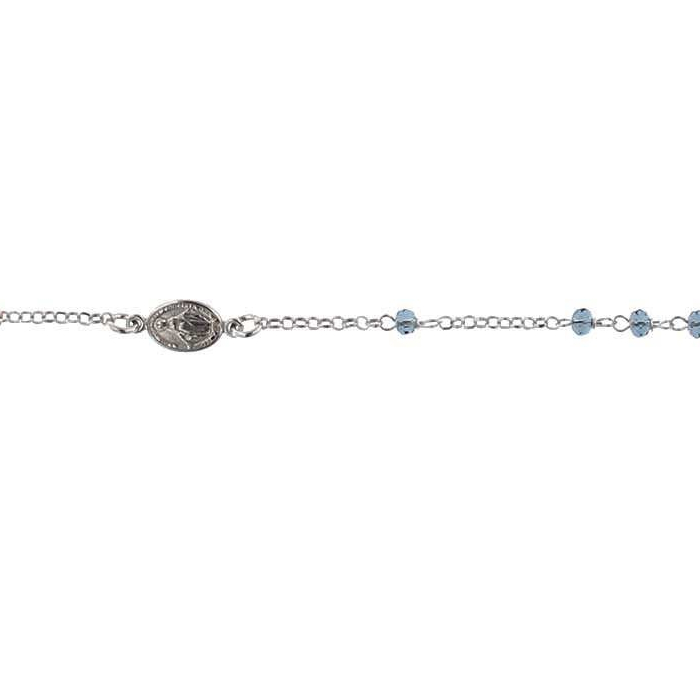 Pulsera tipo rosario piedras azules