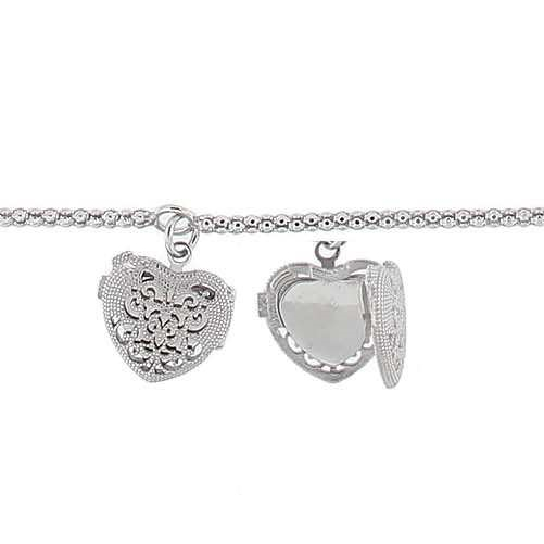 Pulsera corazon relicario filigranado pulsera fope