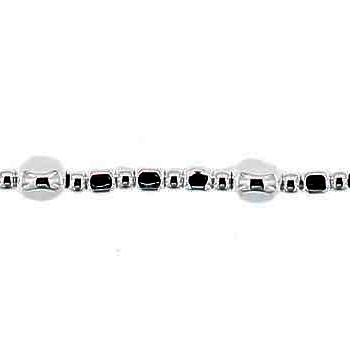 Pulsera canutillos de plata rodinada