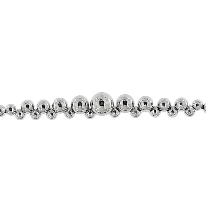 Pulsera multibolas pulidas de mayor a menor rodinada