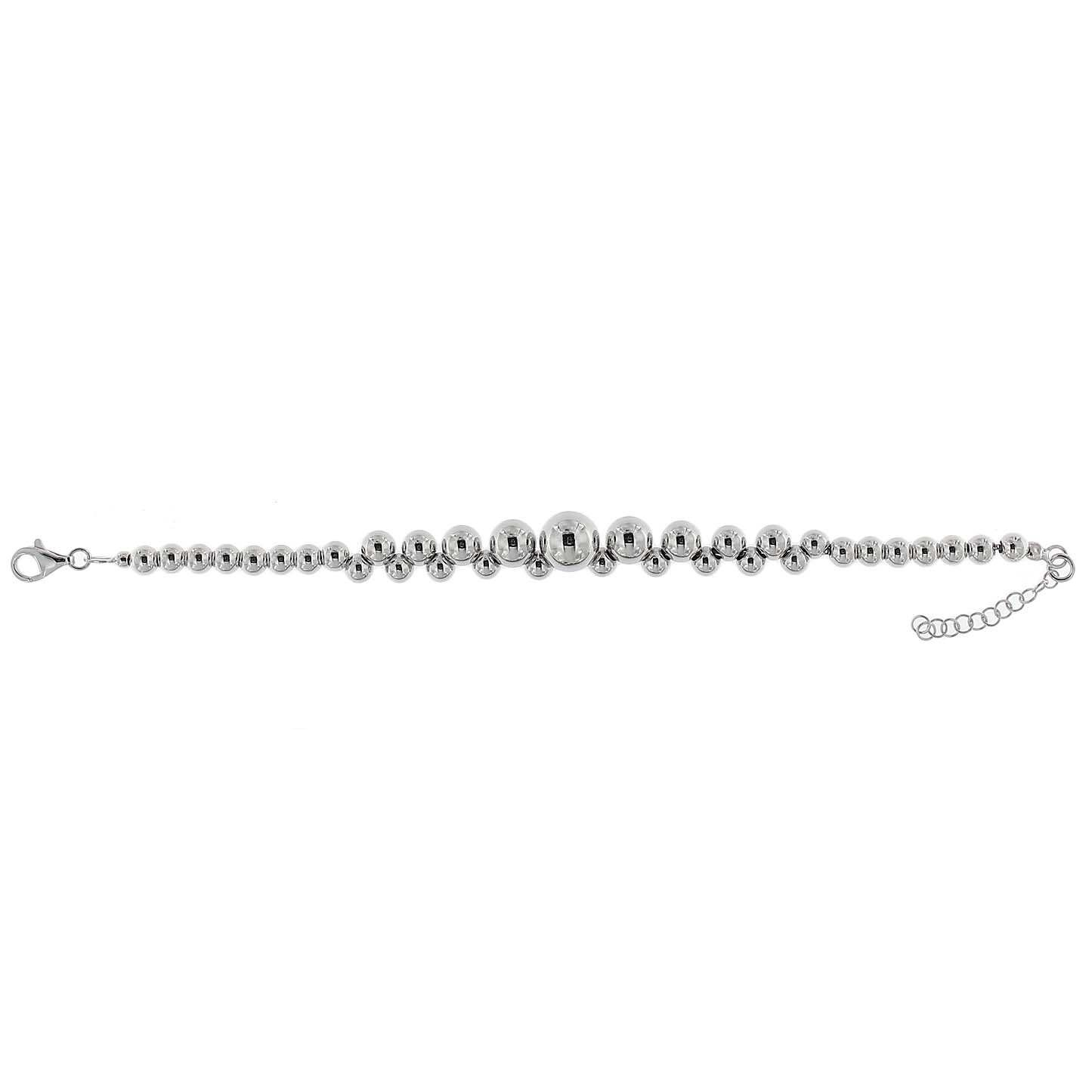 Pulsera multibolas pulidas de mayor a menor rodinada
