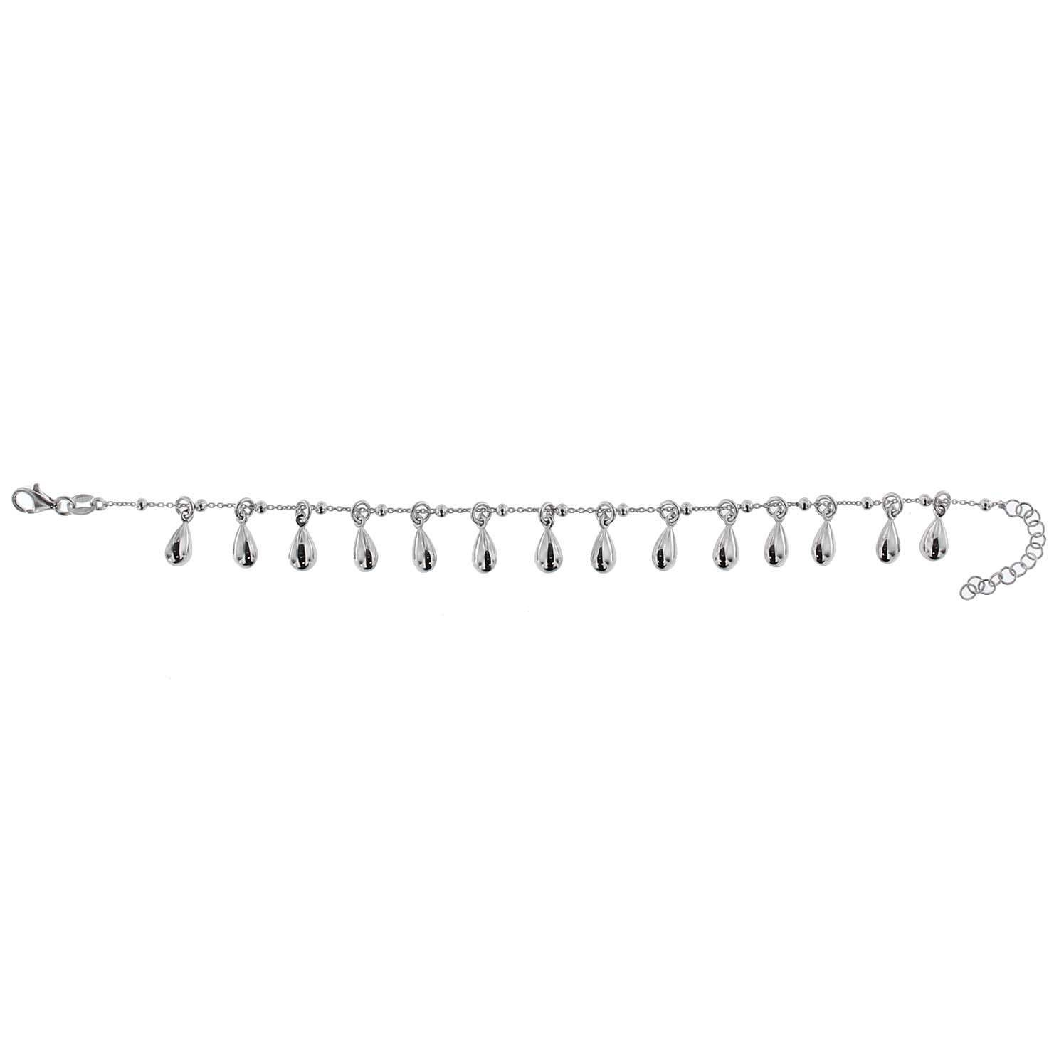 Pulsera gotas plata pulida 