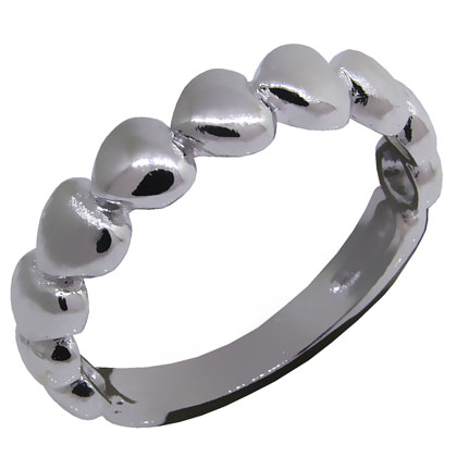 Anillo platabella corazones acostado