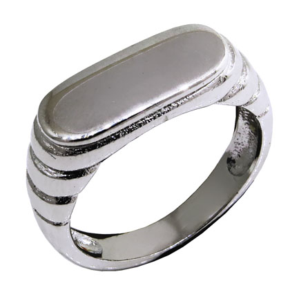 Anillo platabella sello rectangular escalera