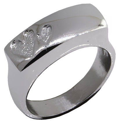 anillo platabella plano doble corazon