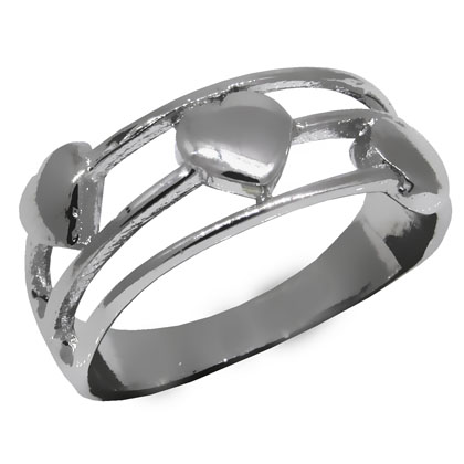 Anillo platabella pentagrama corazon grande
