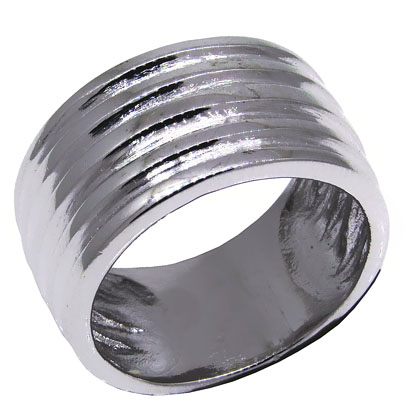 Anillo platabella cinta ancha multifilete