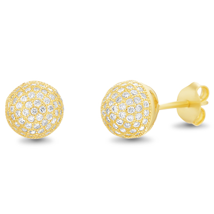 Par aros bolitas de fuego 8 mm, amarillos 