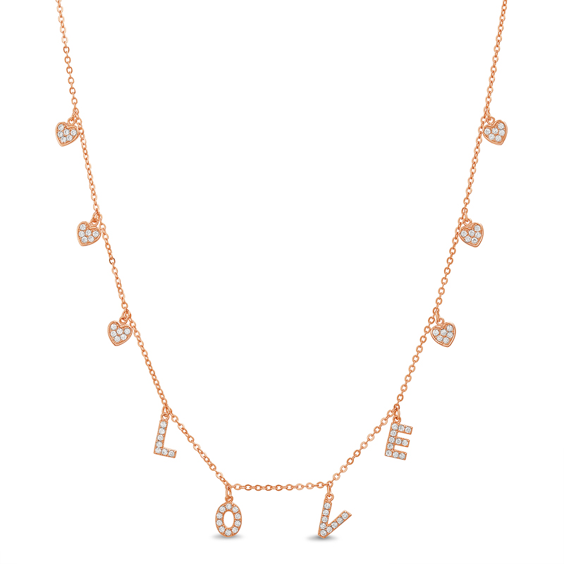 Conjunto love imprenta y corazones pavee, rosado