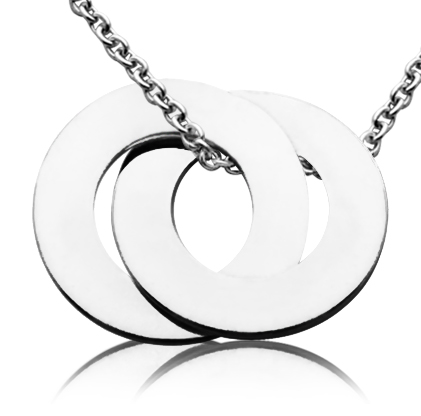 Dije doble arandela para grabar ( precio sin cadena )