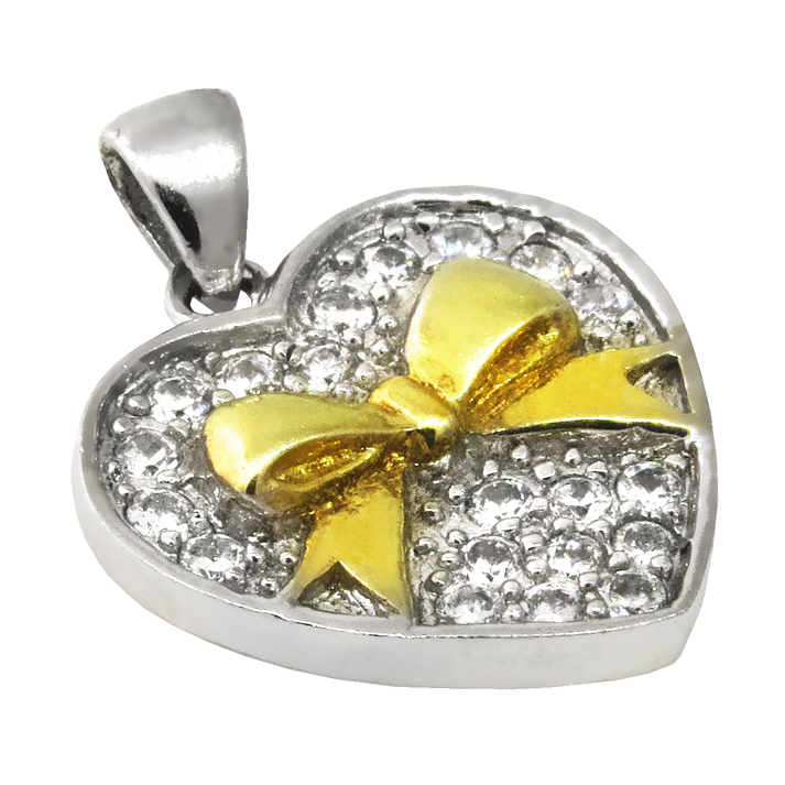 Colgate corazon, moño amarillo, piedras blancas