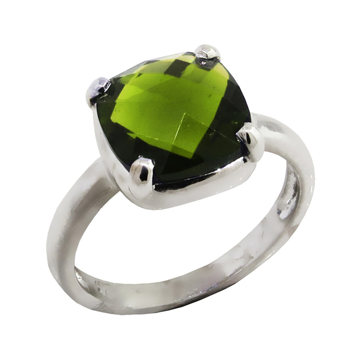 Anillo pomelatto platabella chico piedra verde