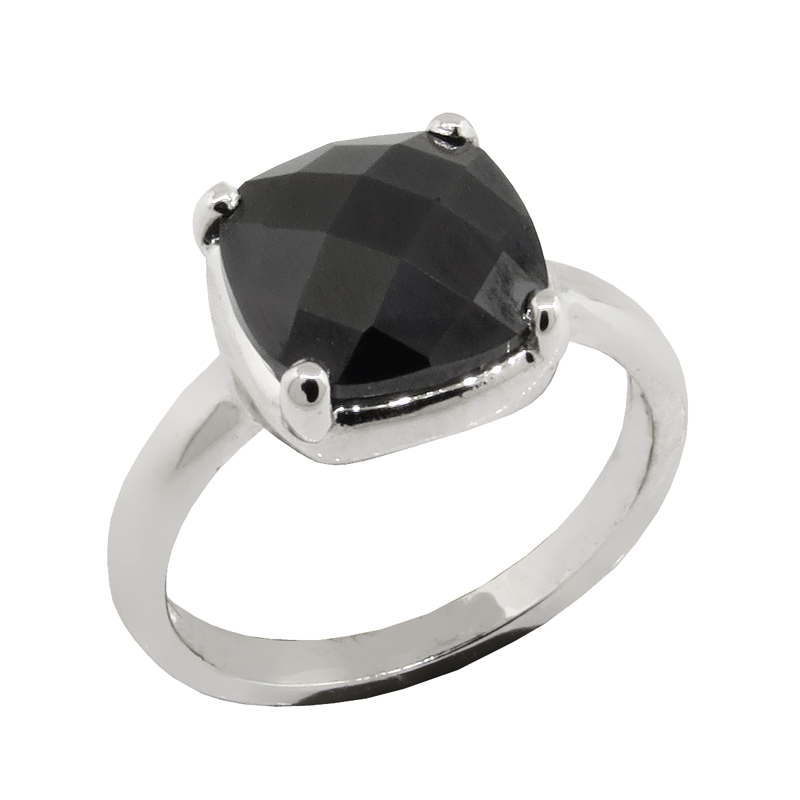 Anillo pomelatto platabella chico piedra negra