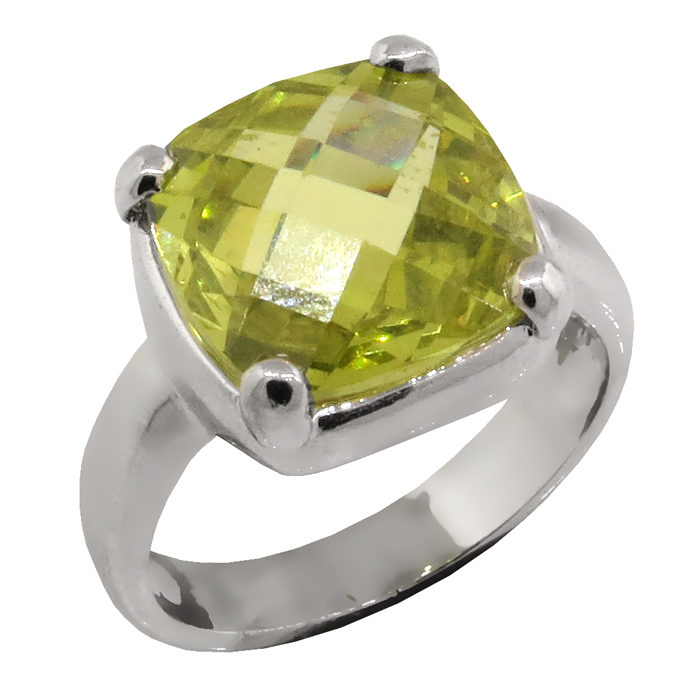 Anillo pomelatto grande piedra color verde claro platabella
