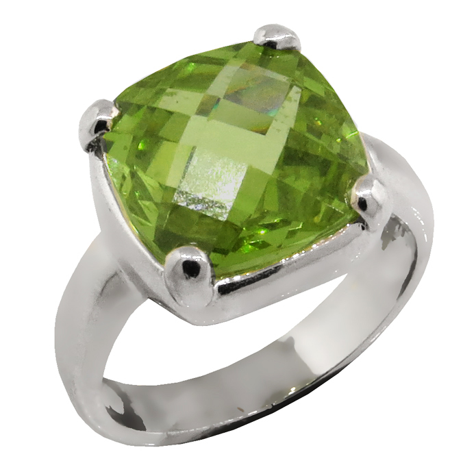 Anillo pomelatto grande piedra color verde oscuro platabella

