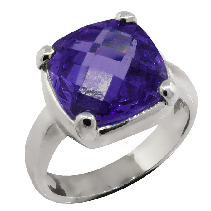 Anillo pomelatto grande piedra color amatista platabella
