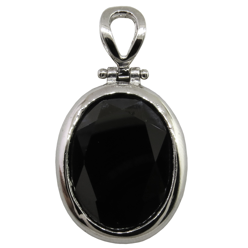 Colgante oval 20 x 25 negro platabella