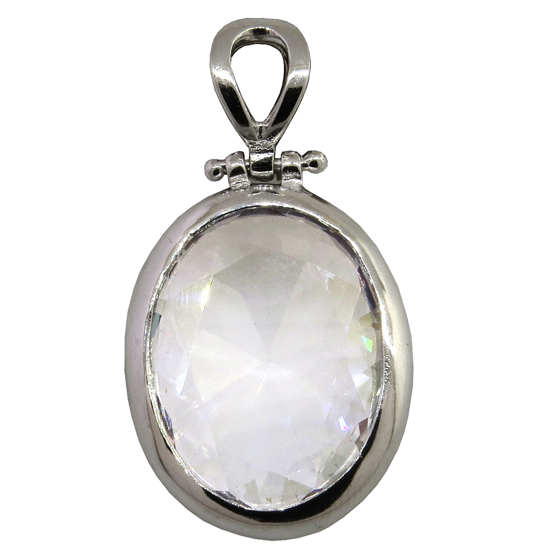 Colgante oval 20 x 25 blanco, platabella