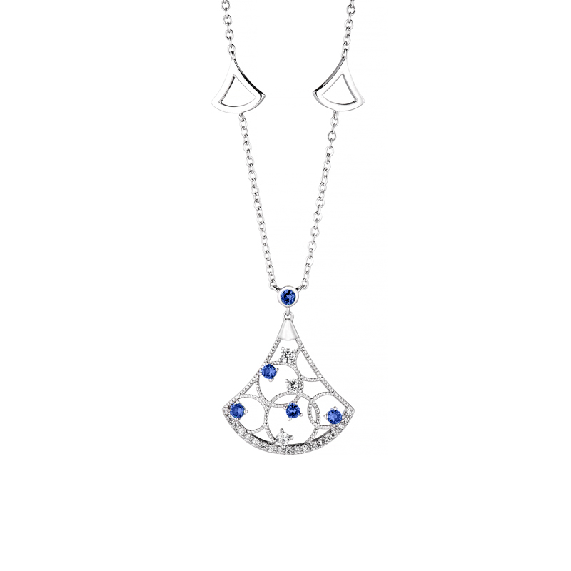 Conjunto campanita piedras azules y blancas