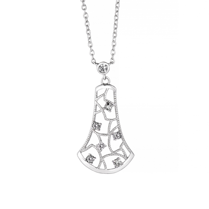 Conjunto, calado, piedras blancas