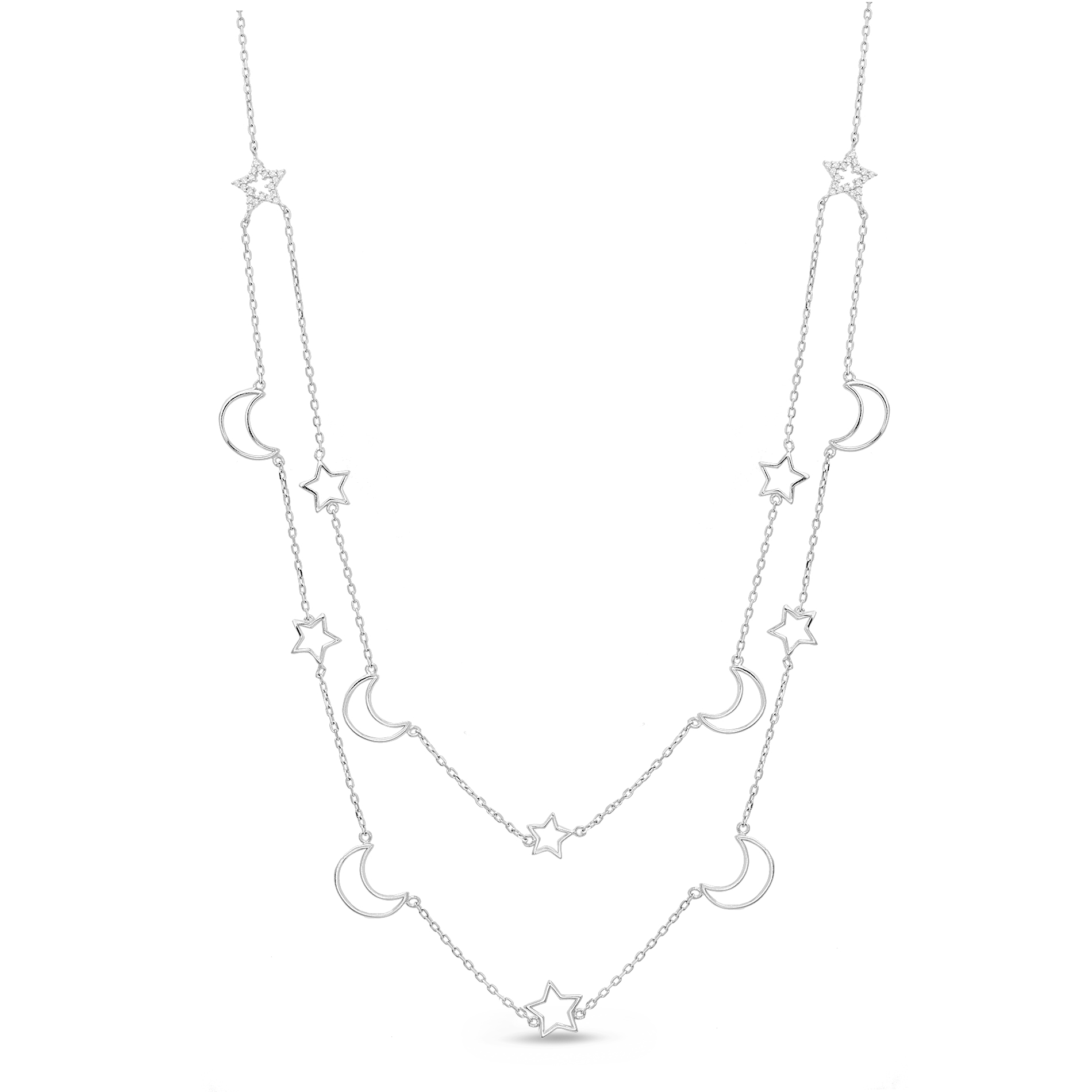 Conjunto doble cadena, estrellas, lunas