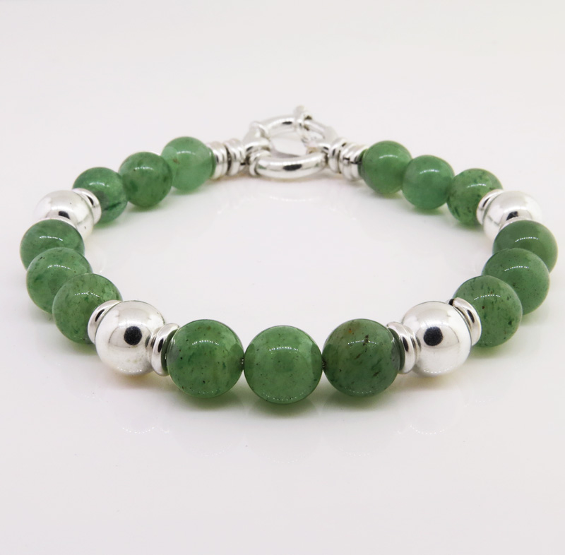 pulsera bolas y bolas de colores verde
