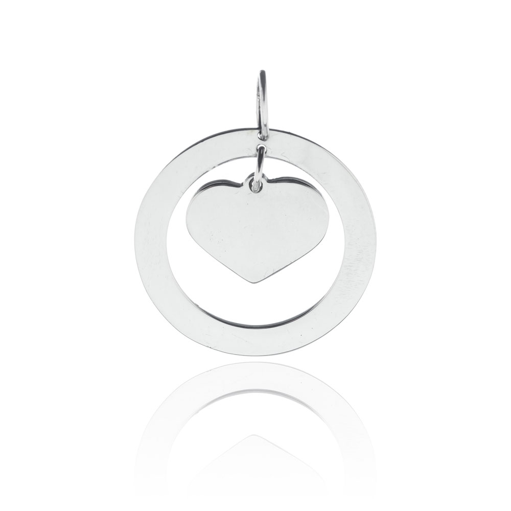 Colgante circulo con corazon, movimiento