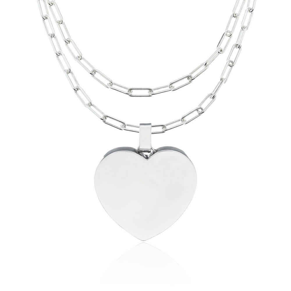 Conjunto corazon con cadena forcet alargada x 80 cm