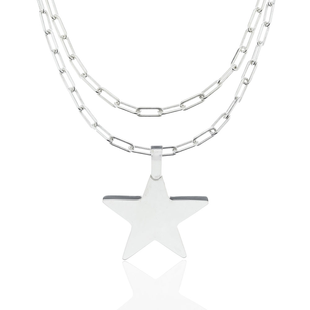 Conjunto estrella con cadena forcet alargada x 80 cm