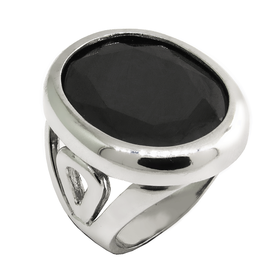 Anillo platabella oval 20 x 25 color negro