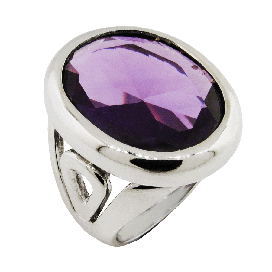 Anillo platabella 20 x 25 amatista