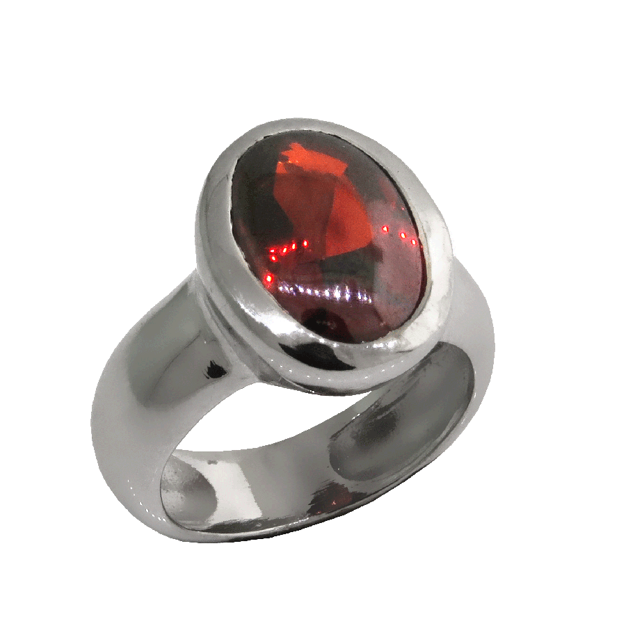 Anillo class oval platabella vertical chico rojo liso