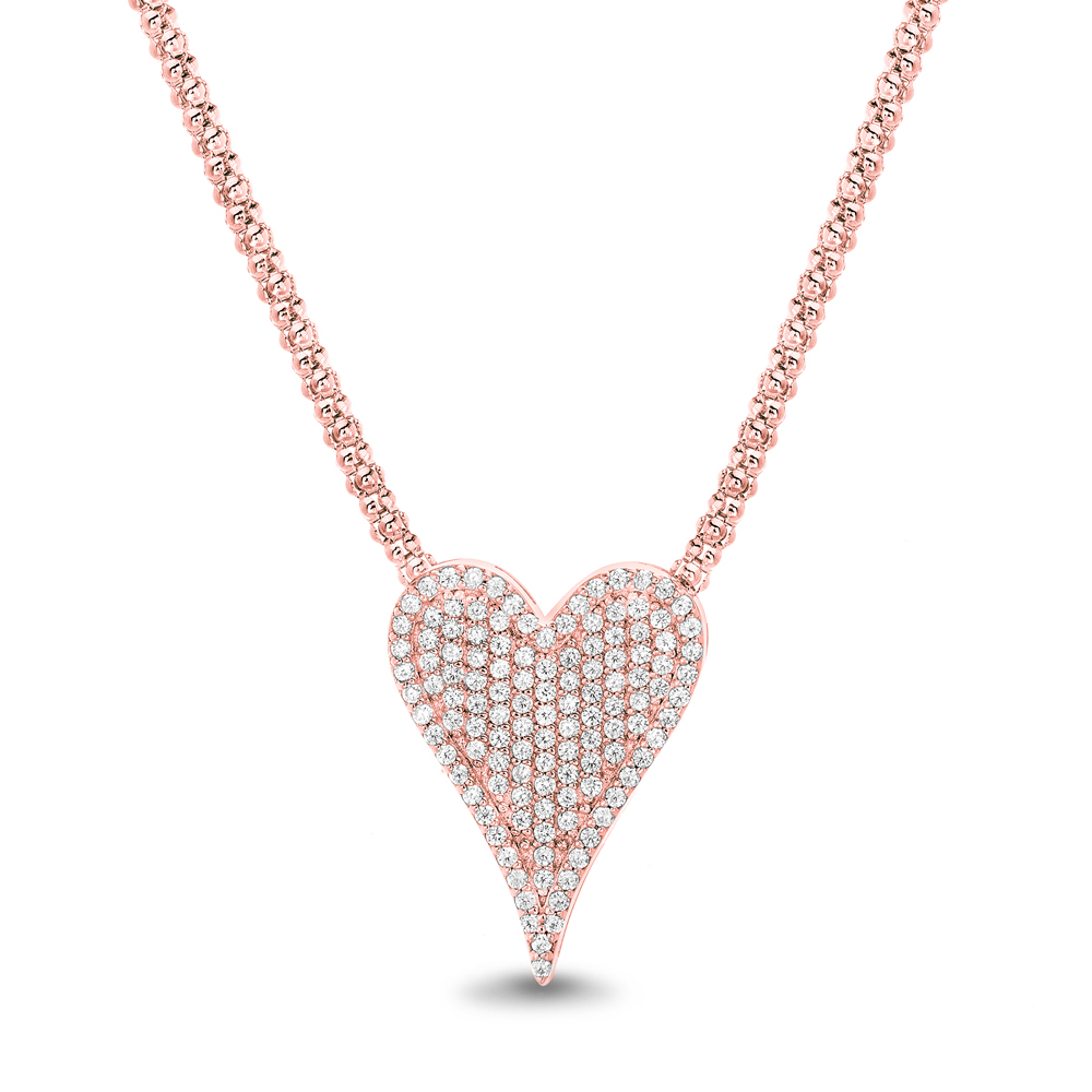 Conjunto corazon pavee rosado