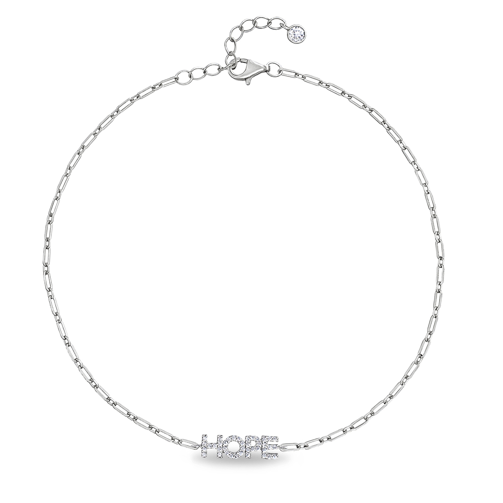 Tobillera hope piedras blancas