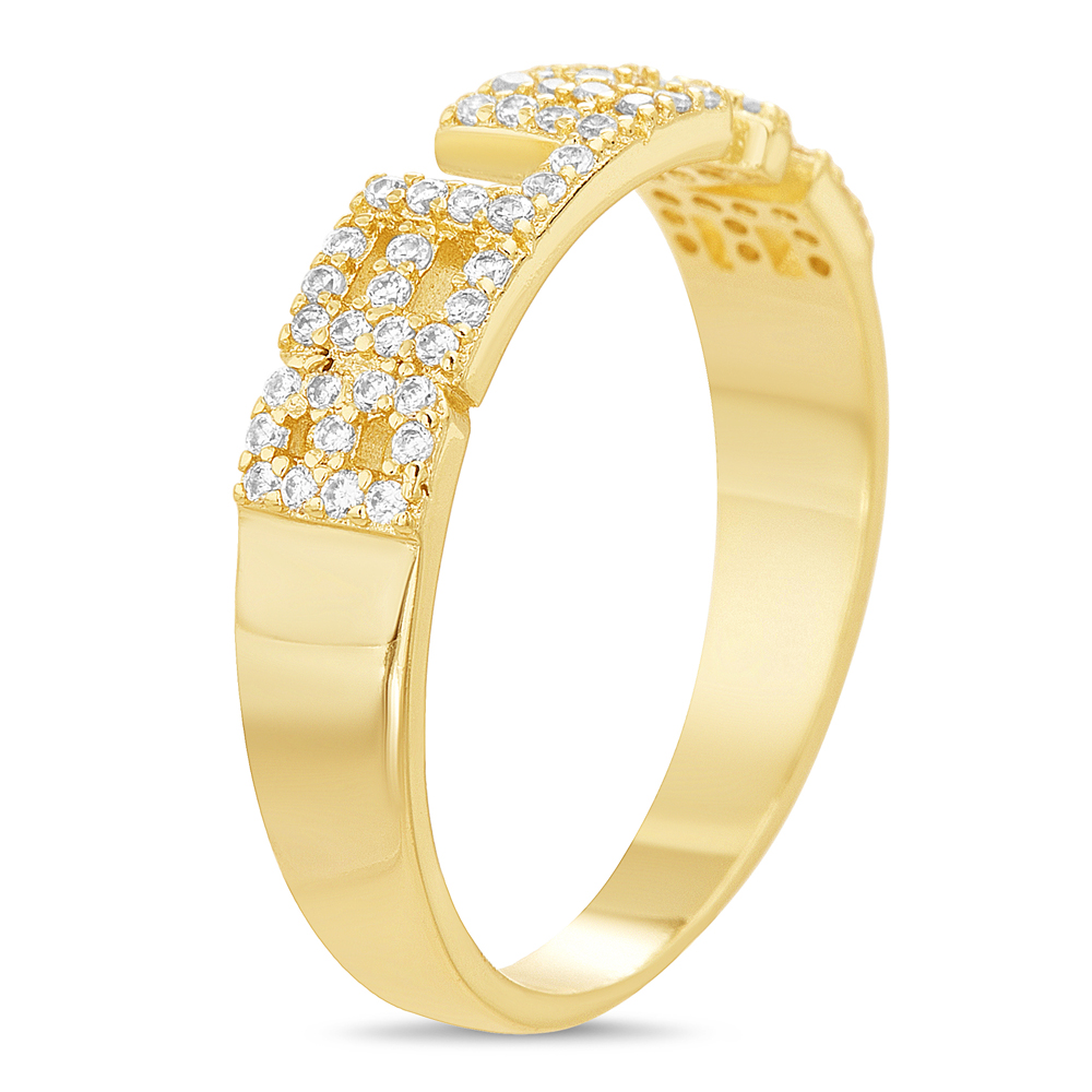 Anillo believe amarillo con piedras blancas