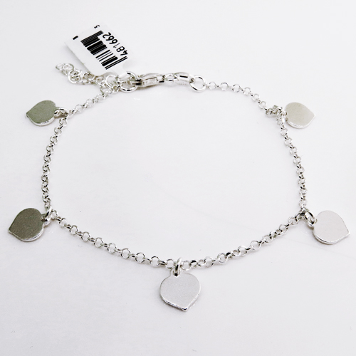 Pulsera 5 corazones colgantes