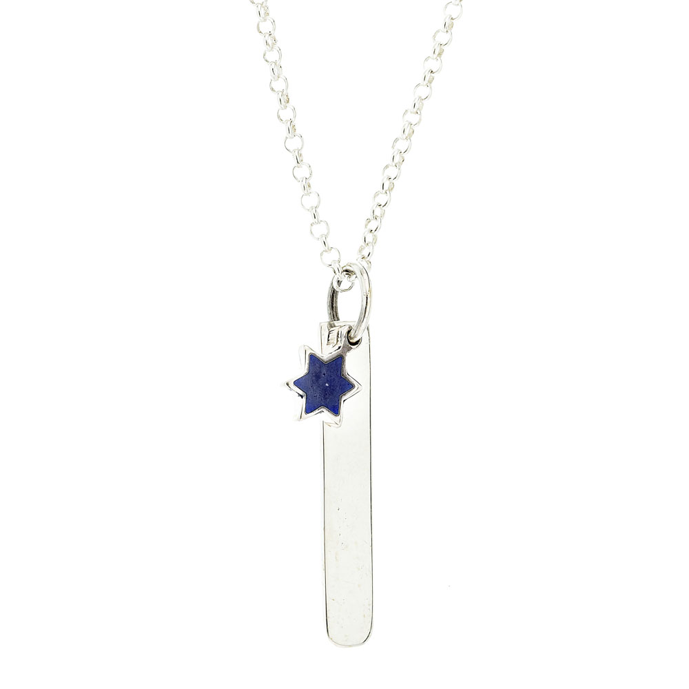 Conjunto barrita con estrella esmaltada azul