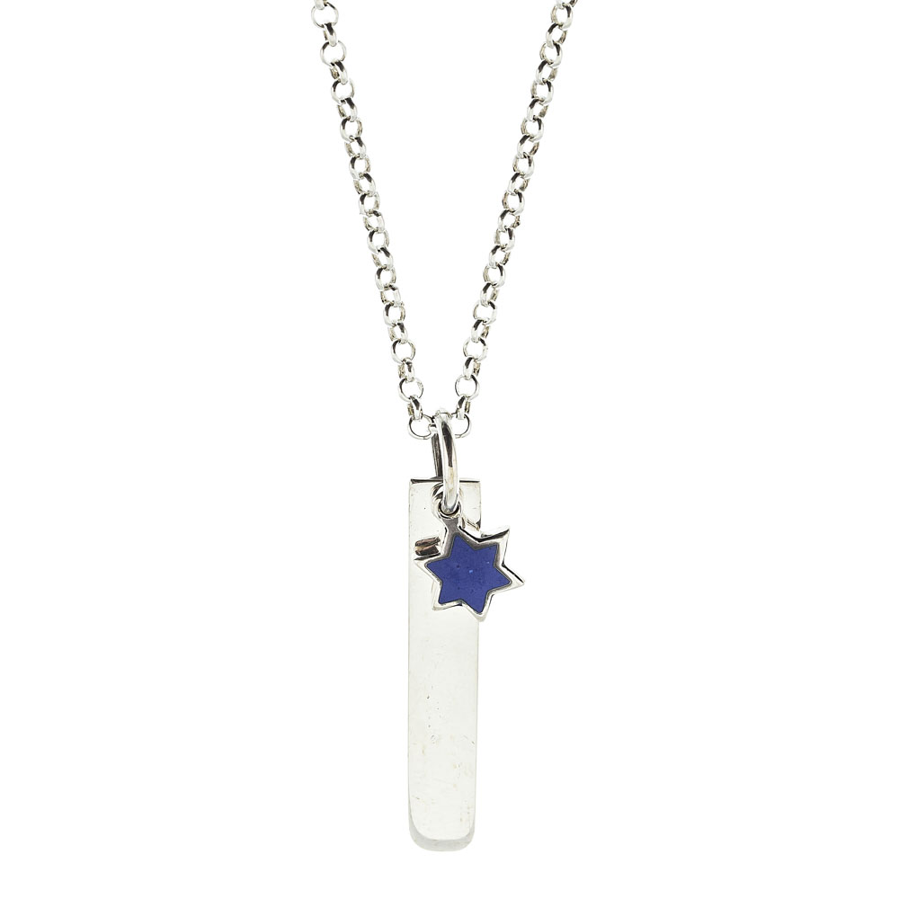 Conjunto barrita con estrella esmaltada azul