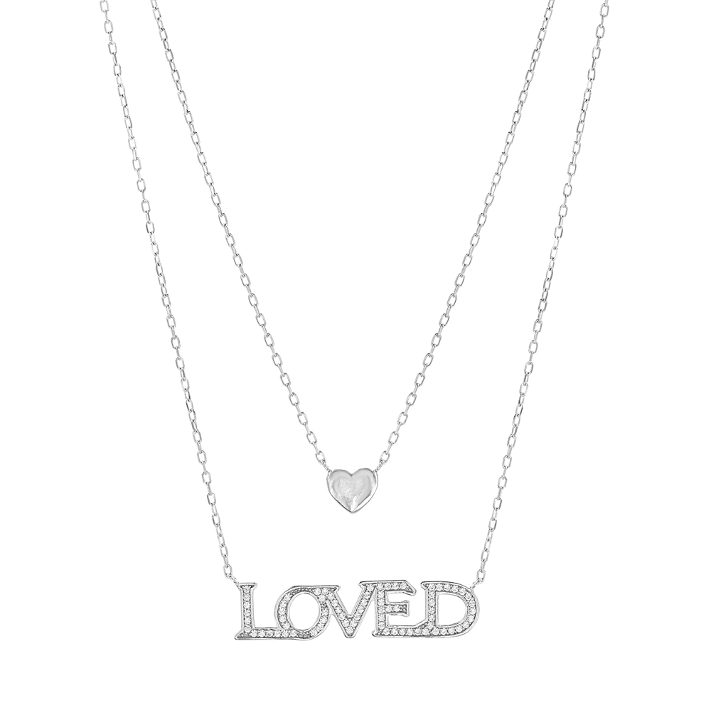 Conjunto doble cadenita, "loved ", corazon