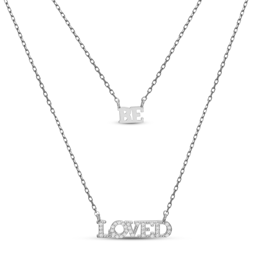 Conjunto doble " Be loved " con piedras blancas
