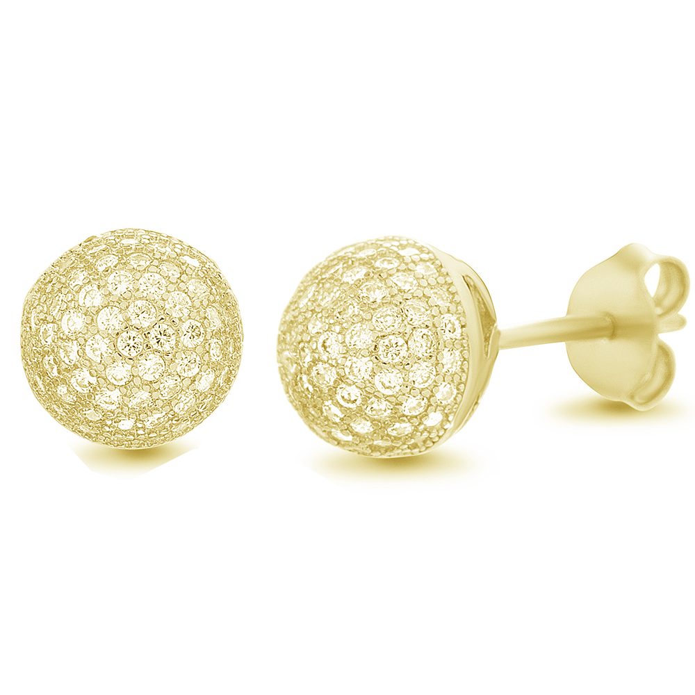 Par aros bolitas de fuego 10 mm, amarillos