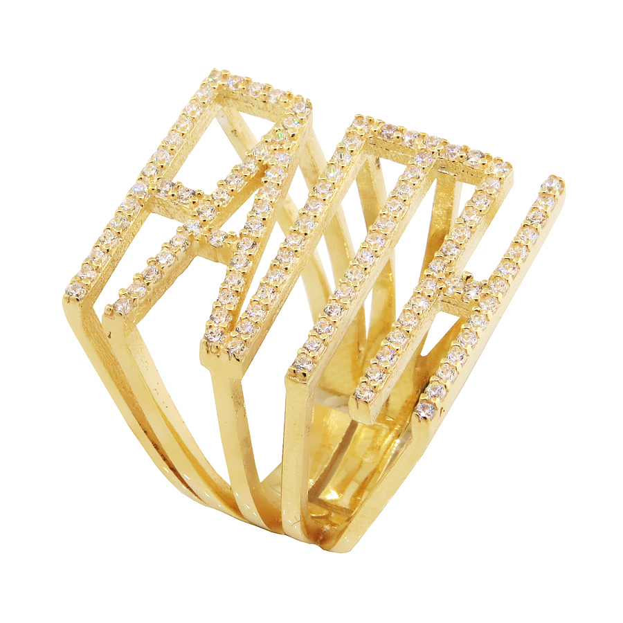 Anillo faith amarillo con piedras