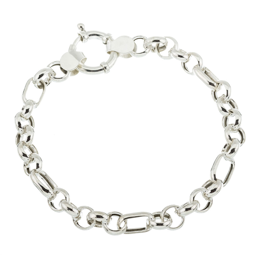 Pulsera rolo 5x1 con eslabones ovalados