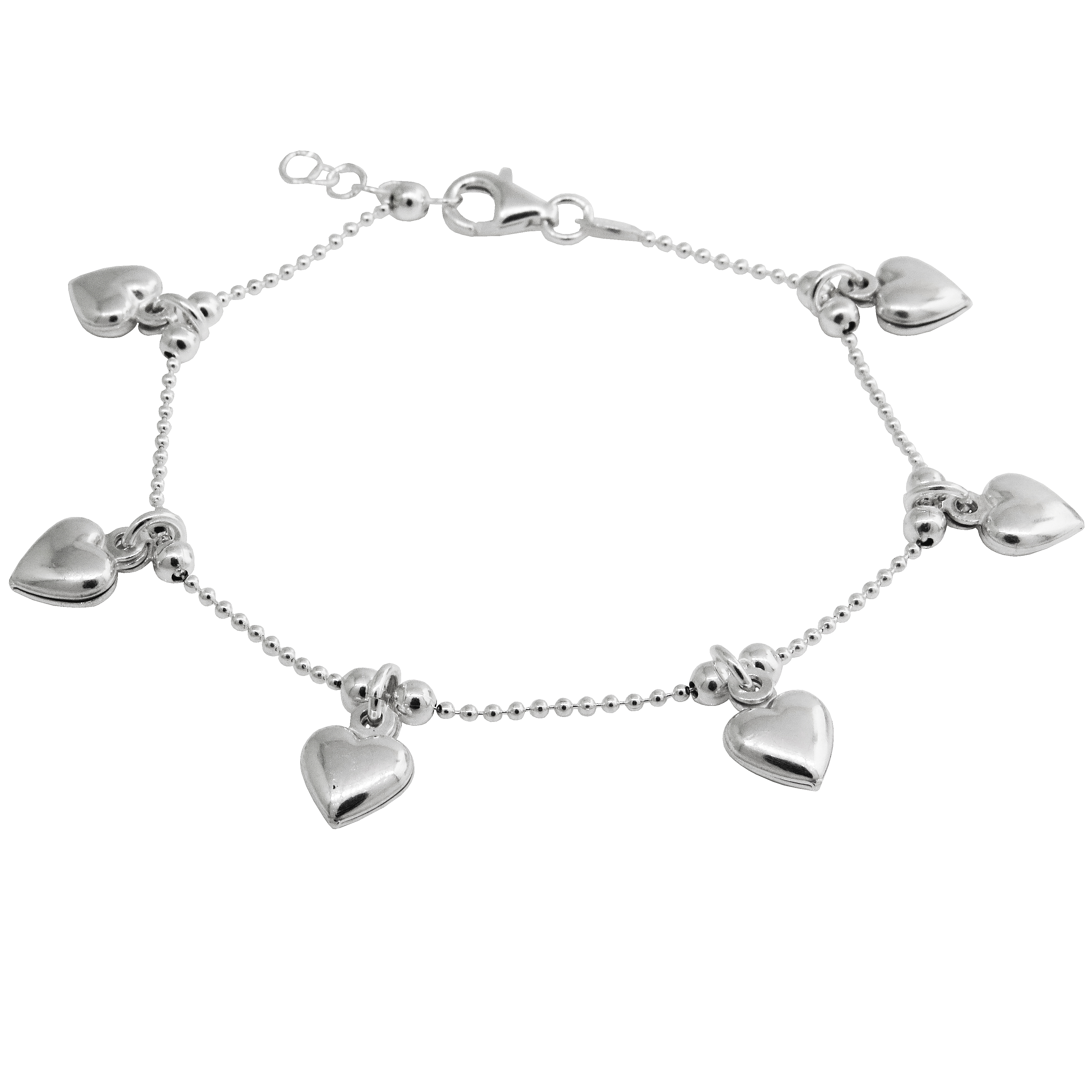 Pulsera bolitas con corazones