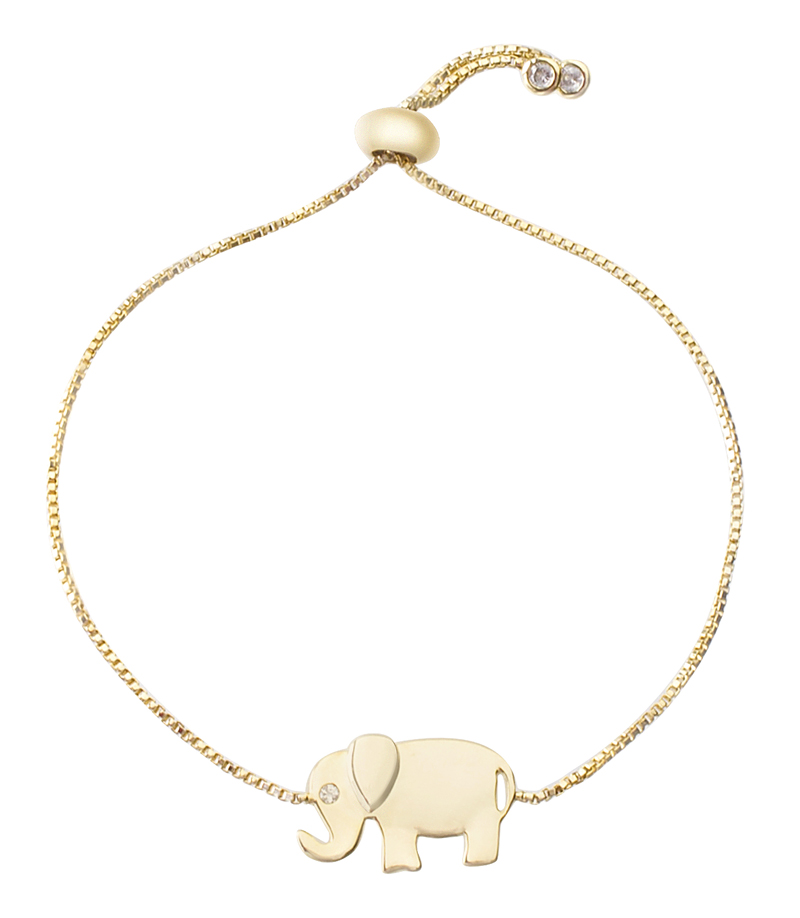 Pulsera elefante, amarilla, ajustable