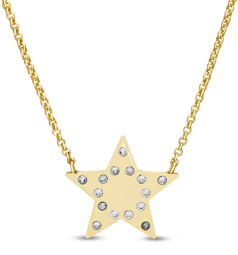 Conjunto estrella amarilla con piedras