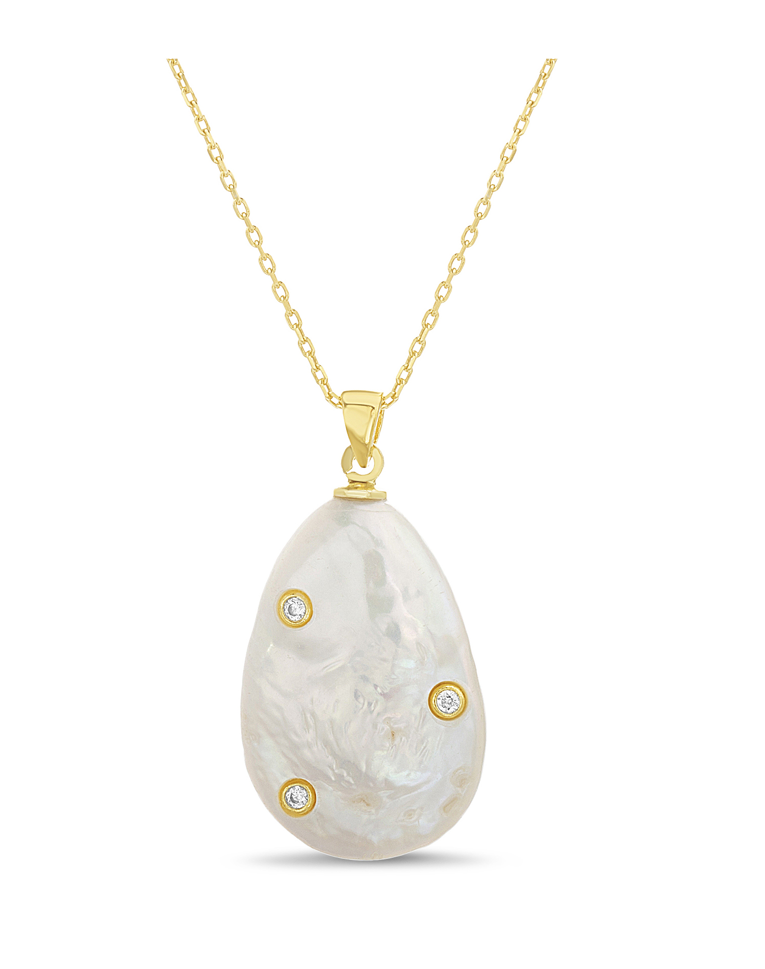 Conjunto perla, con 3 piedras , amarillo