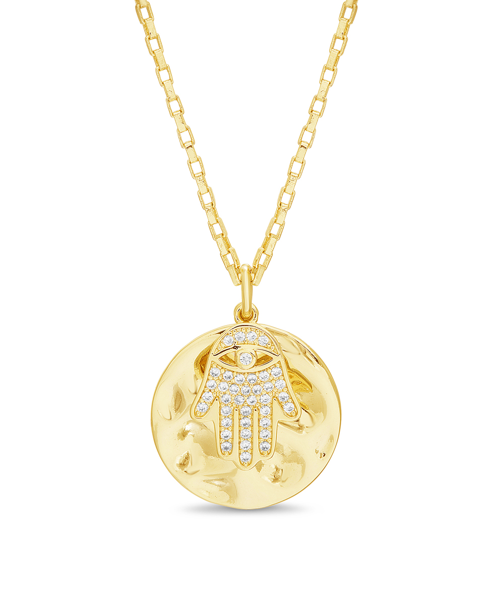 Conjunto medalla con manito pavee, amarillo